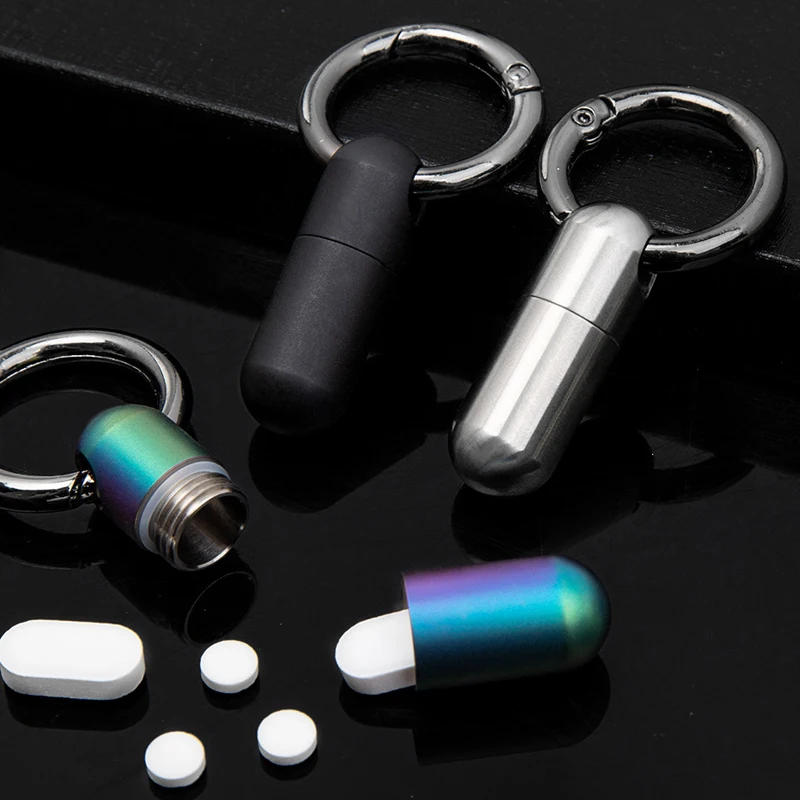 1Pc Portable Seals Bottle Waterproof Canister Medicine Bottles Outdoor Mini Titanium Alloy First Aid Pill Case Keychain
1Pc Portable Seals Bottle Waterproof Canister Medicine Bottles Outdoor Mini Titanium Alloy First Aid Pill Case Keychain