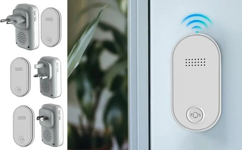 

Door Bell Ringer Wireless Waterproof Plug in Doorbell Kit 656ft Range Classroom Bedroom Apartment Doorbell with 38 Melodies for