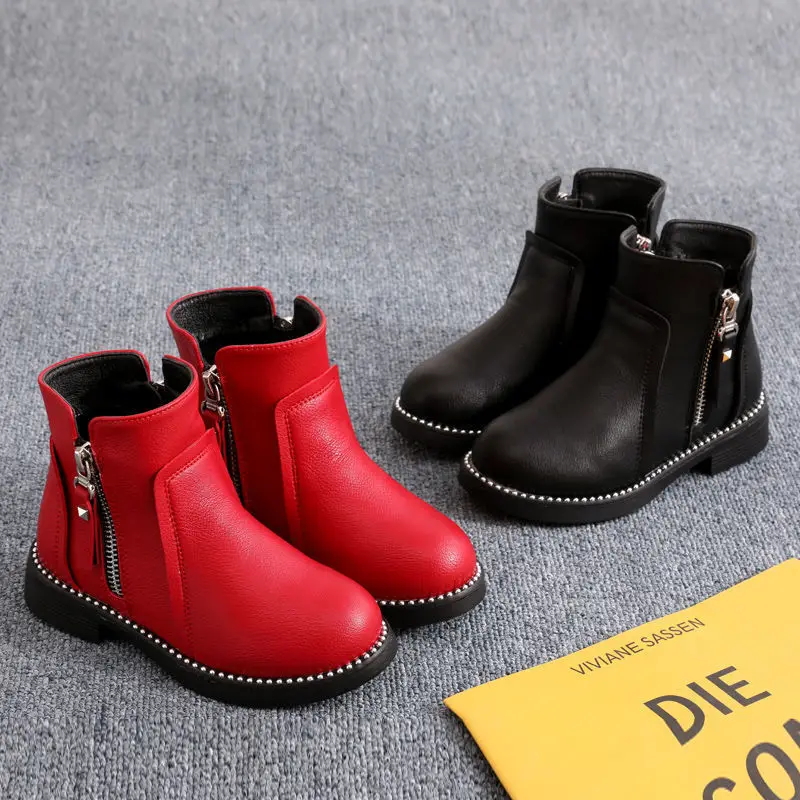 Winter Children Waterproof Pu Leather Ankle Boots For Girls Student Little Girls Big Child Princess Red Short Boots New 2023
Winter Children Waterproof Pu Leather Ankle Boots For Girls Student Little Girls Big Child Princess Red Short Boots New 2023