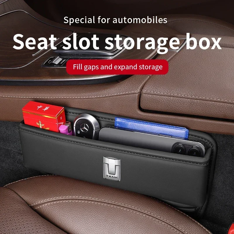 

For Great Wall tank 300 500 2022 2023 2024 leather car seat sewn gap crevice slot storage box organizer Auto Accessories