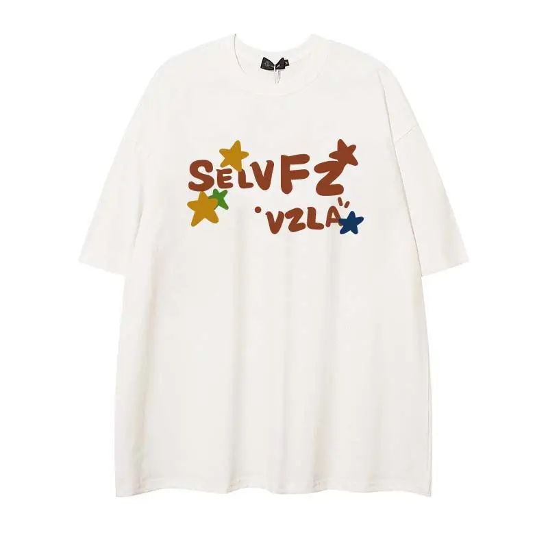European and American personality retro letter printed T shirt fashionable energetic and cute street y2k men oversized T shirt
European and American personality retro letter printed T shirt fashionable energetic and cute street y2k men oversized T shirt