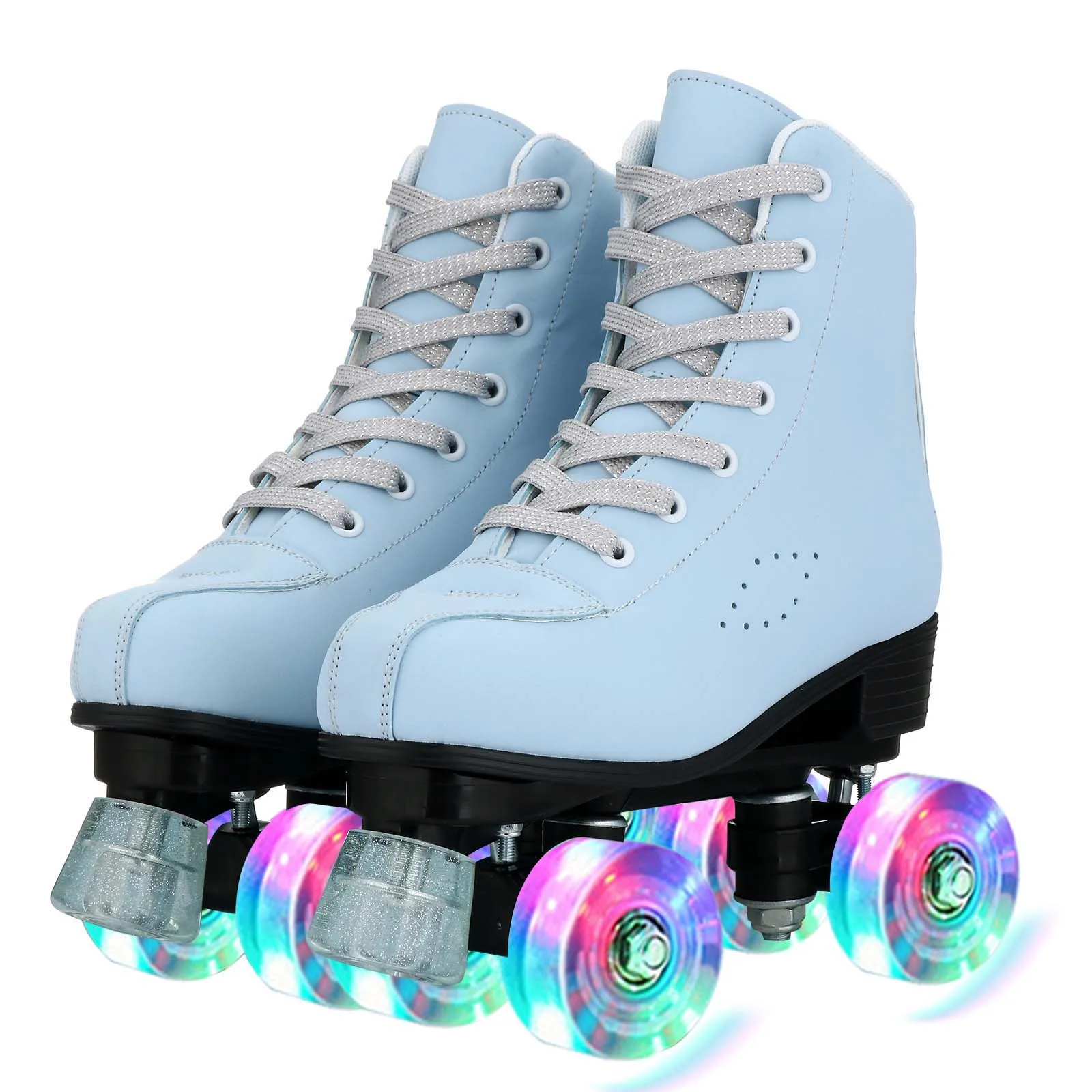 

Adult Quad Roller Skate Shoes For Women Flashing 4 Wheels Skates Beginner Kids Girls Outdoor Skating Sneakers Children Gift Blue