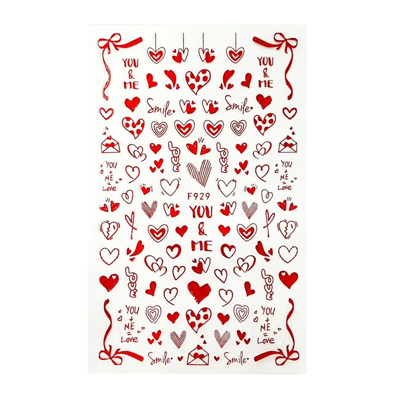 10PCS Heart Love 3D Nail Stickers Valentine's Day Self-Adhesive Slider Decals Manicure Accessories Nail Art Decoration Stickers
10PCS Heart Love 3D Nail Stickers Valentine's Day Self-Adhesive Slider Decals Manicure Accessories Nail Art Decoration Stickers