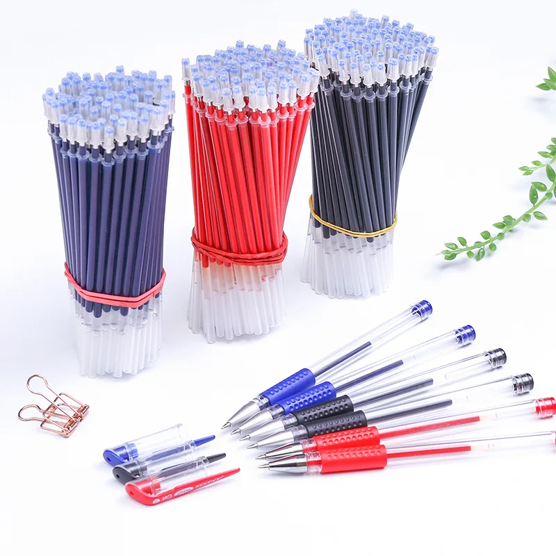 

20/50pcs Black Blue Red Ink Refills Kawaii 0.5mm Gel Pen Refill Rod Office Neutral Pens School Stationery Writing Supplies