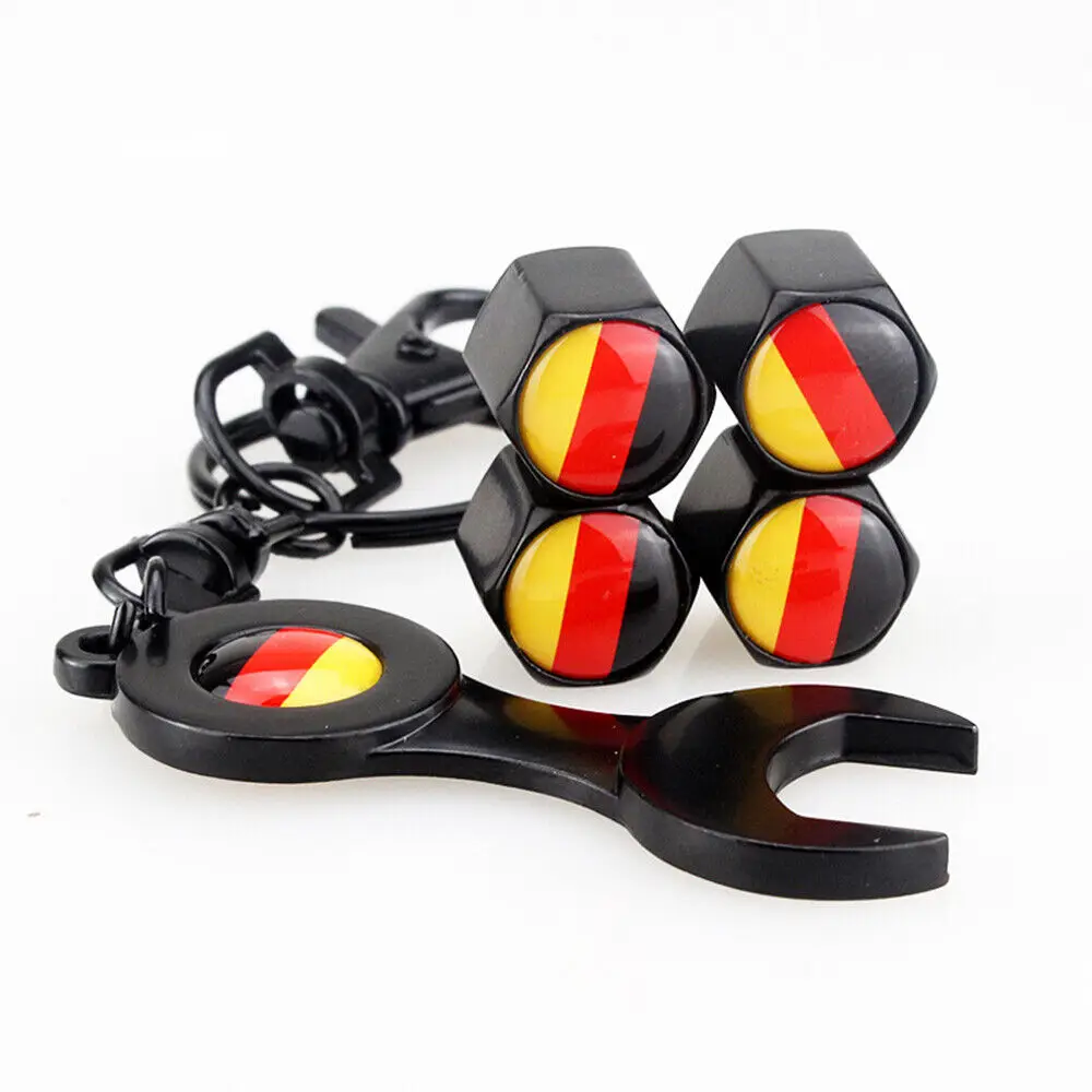 5x Black German Flag KeyChain Key Ring Car Tire Air Valve Stem Cap Universal Accessories
5x Black German Flag KeyChain Key Ring Car Tire Air Valve Stem Cap Universal Accessories
