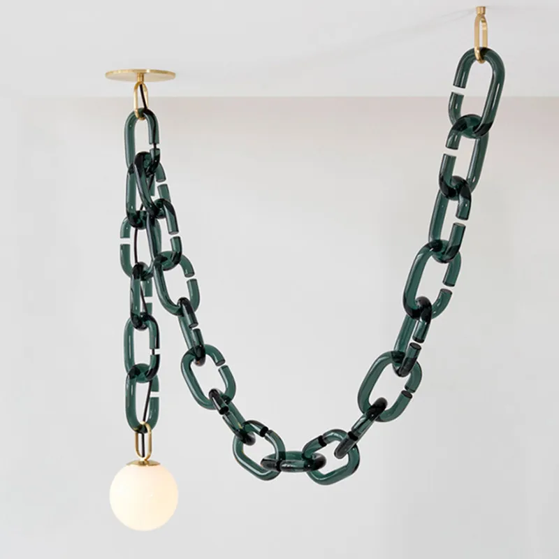 Modern simple glass restaurant pendant lamp clothing store children's room glass chain pendant light
Modern simple glass restaurant pendant lamp clothing store children's room glass chain pendant light