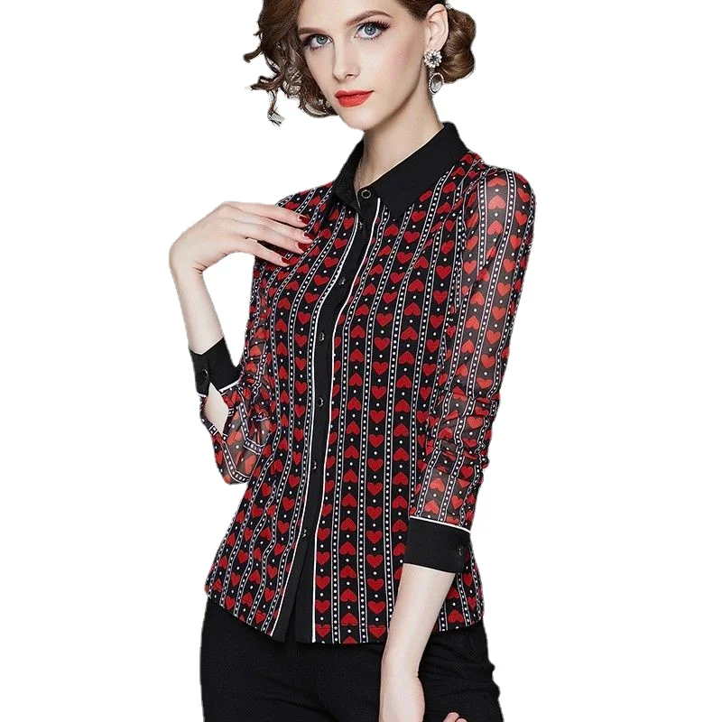 Spring and Autumn 2023 New Women's Printed POLO Neck Shirt Westernized, Aged, Elegant, and Slim Fit
Spring and Autumn 2023 New Women's Printed POLO Neck Shirt Westernized, Aged, Elegant, and Slim Fit