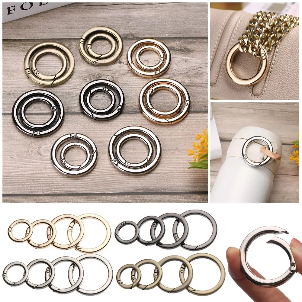 

1pc 19/25/32/38mm Round Push Trigger Plated Gate Snap Clasp Clip Bag Belt Buckle Carabiner Purses Handbags Spring O-Ring Buckles