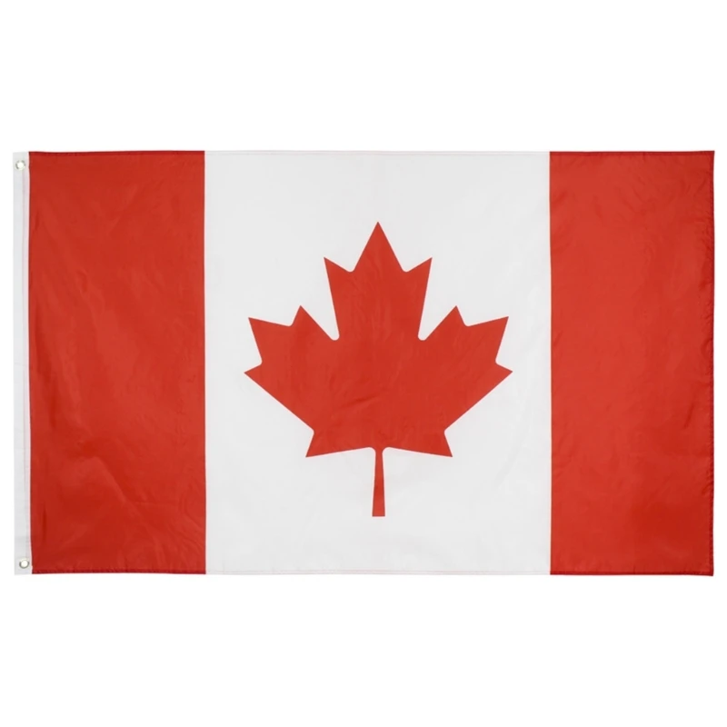 

2024 New Polyester Canada Canadian Flag 3x5ft Outdoor Double Sided Heavy Duty Canadian National Country Flags with Sewn Striped