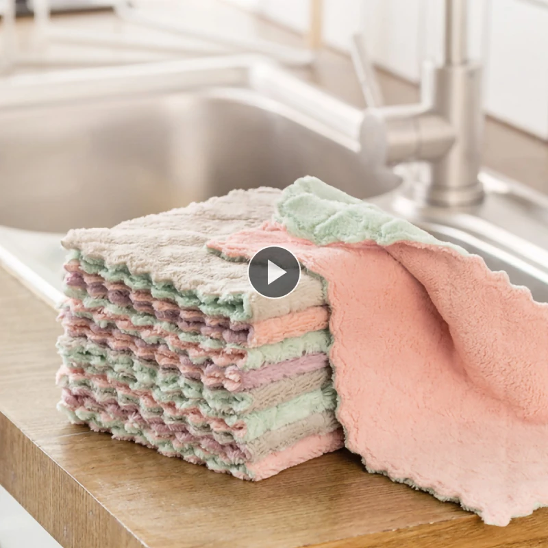 Double-layer Coral Velvet Rag Fish Scale Cloth Kitchen Dish Cloth Non-stick Oil Household Cleaning Cloth Wiping Towel Home Tool
Double-layer Coral Velvet Rag Fish Scale Cloth Kitchen Dish Cloth Non-stick Oil Household Cleaning Cloth Wiping Towel Home Tool