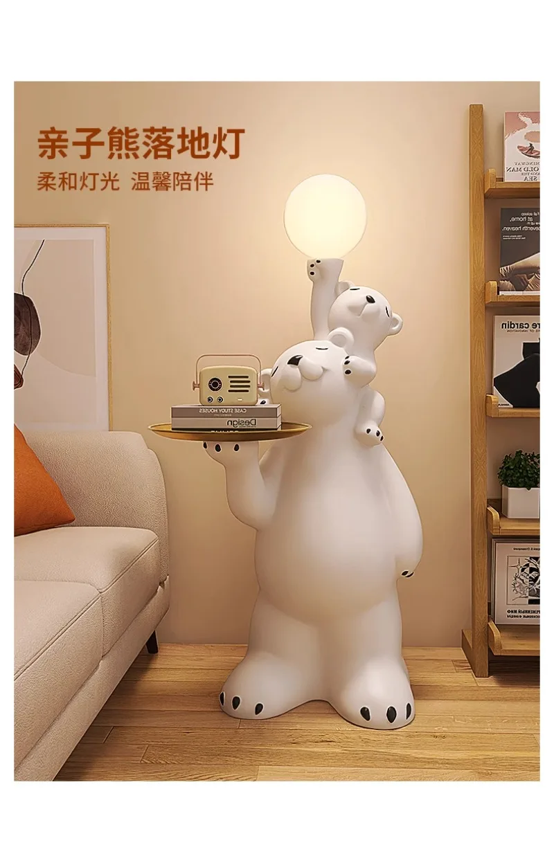 Trendy Fun Ins Style Tray Polar Bear Living Room Large Floor Standing Ornaments Home Decorations Illumination Statue Trendy Fun Ins Style Tray Polar Bear Living Room Large Floor Standing Ornaments Home Decorations Illumination Statue