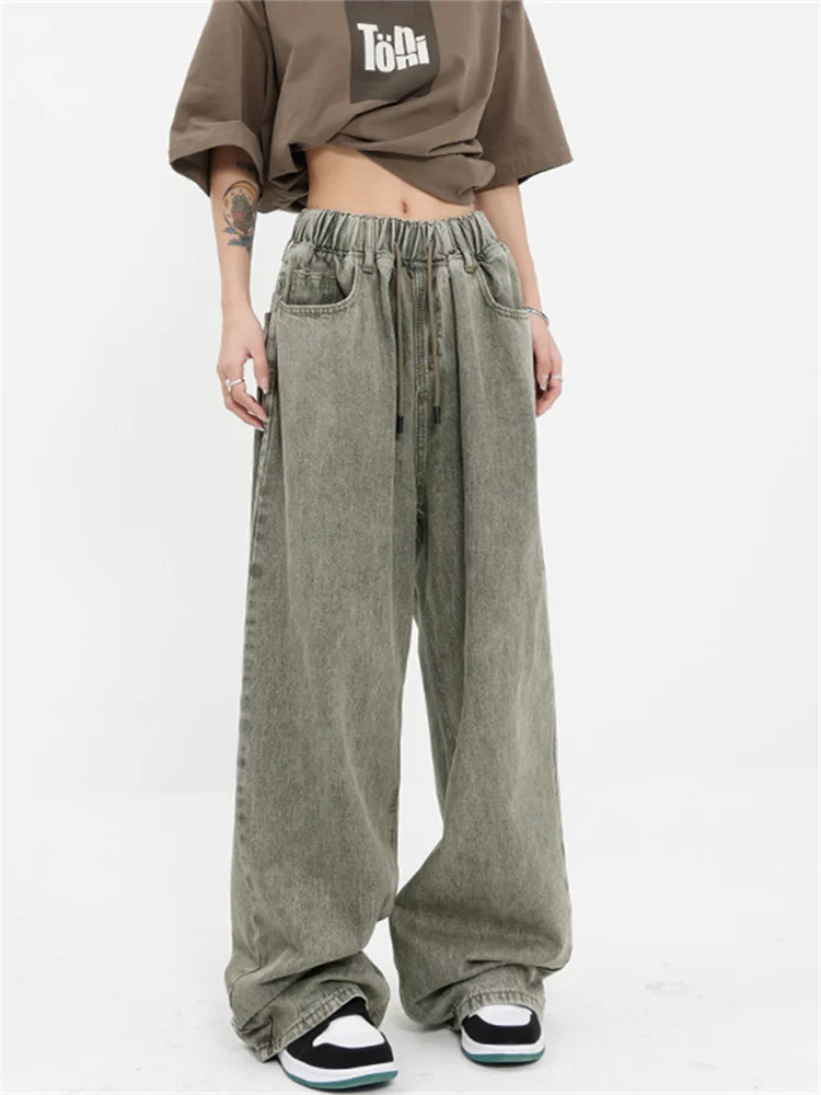 QWEEK 90s Vintage Gray Jeans Women Y2K Streetwear Baggy Elastic Waist Denim Pants Oversized Harajuku Retro Washed Basic Trousers
QWEEK 90s Vintage Gray Jeans Women Y2K Streetwear Baggy Elastic Waist Denim Pants Oversized Harajuku Retro Washed Basic Trousers