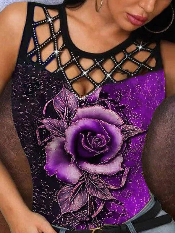 Summer New Rose Print Hollow Undershirt Ladies T-shirt Fashion Casual Tops Female
Summer New Rose Print Hollow Undershirt Ladies T-shirt Fashion Casual Tops Female