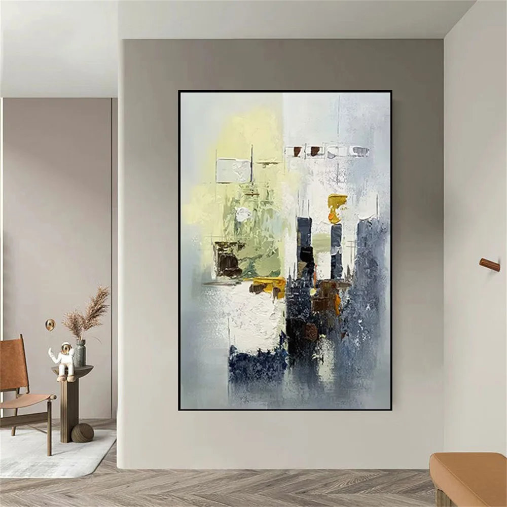 

Gold Leaf Picture Art Hand Painted Modern Abstract Oil Painting On Canvas Wall Art For Living Room Home Decoration No Framed