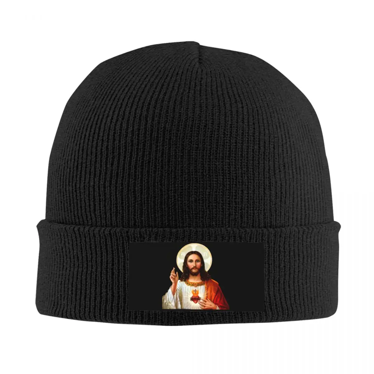

Sacred Heart Of Jesus Skullies Beanies Caps Unisex Winter Warm Knitted Hat Adult Christian Catholic God Bonnet Hats Ski Cap