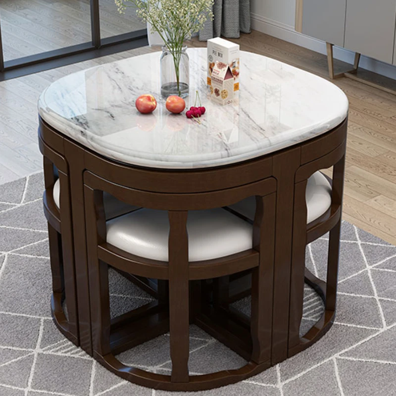 Набор простых современных обеденных столов и стульев под мрамор для маленькой квартиры или ресторана
Набор простых современных обеденных столов и стульев под мрамор для маленькой квартиры или ресторана