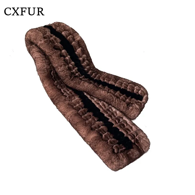 

New Arrival Winter Women Knitted Real Rex Rabbit Fur Scarf CX-S-63