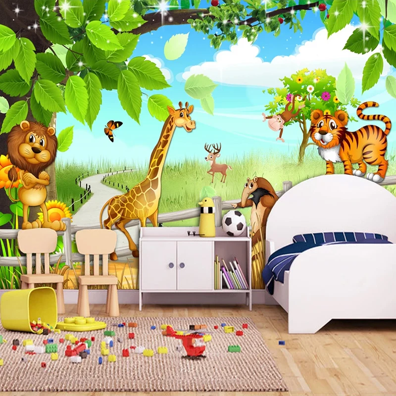 Custom Size 3D Mural Photo Wallpaper Lion Tiger Cartoon Animal Forest Wall Painting for Children Bedroom Backdrop Home Decor
Custom Size 3D Mural Photo Wallpaper Lion Tiger Cartoon Animal Forest Wall Painting for Children Bedroom Backdrop Home Decor