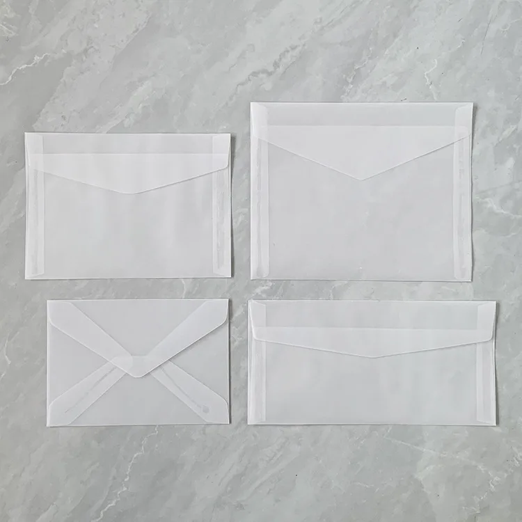 

50pcs/lot Translucent Envelopes for Wedding Invitation European Sulfuric Acid Paper Envelope Business Supplies Storage Giftbox