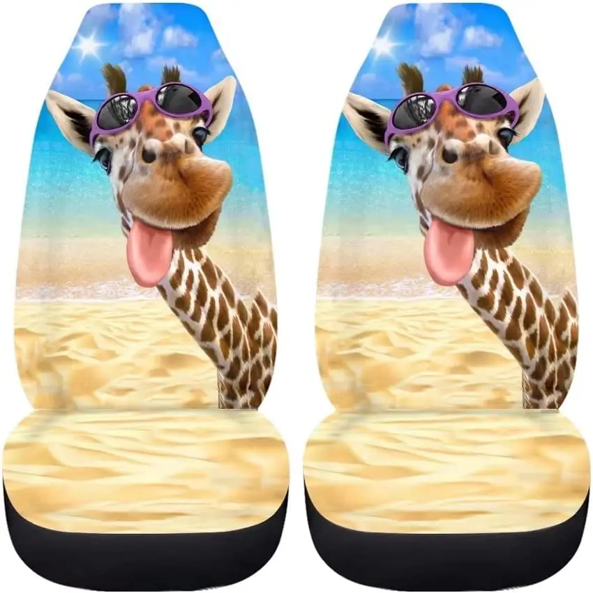 Universal Car Seat Covers Set with Funny Beach Giraffe Printed Animal Seat Protector Durable Vehicle Bucket Seats Cushion Pads
Universal Car Seat Covers Set with Funny Beach Giraffe Printed Animal Seat Protector Durable Vehicle Bucket Seats Cushion Pads