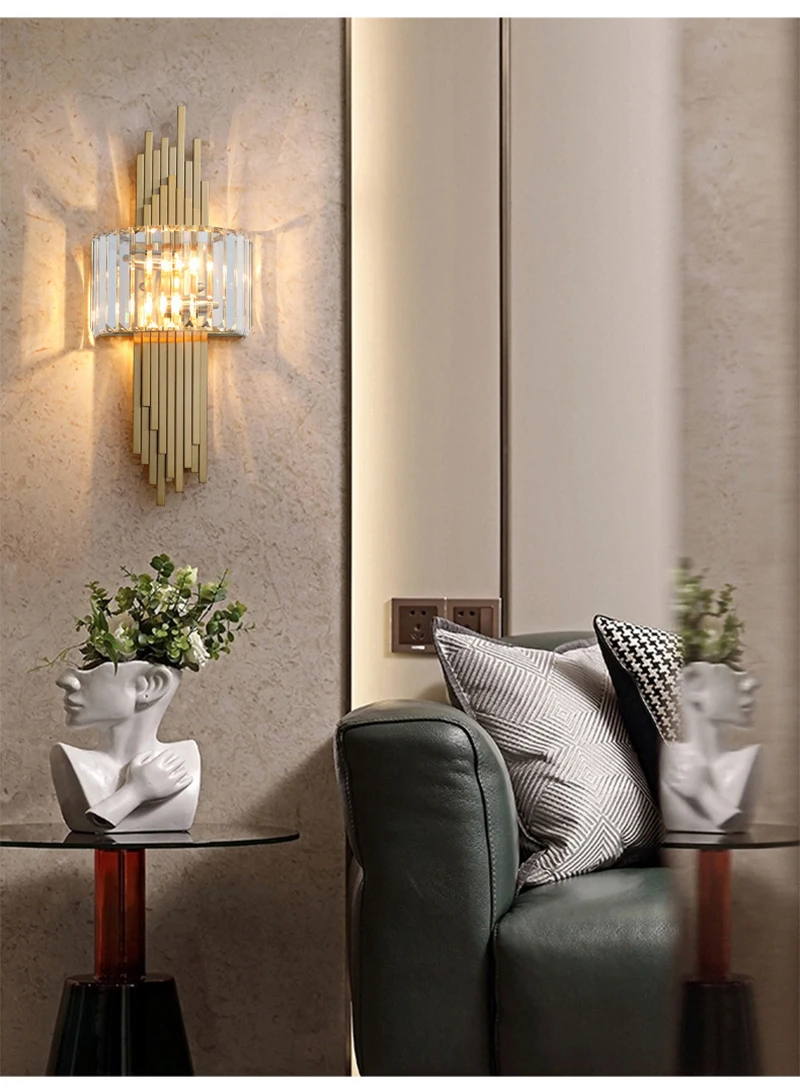 Light Luxury LED Wall Lamp Crystal Modern Wall Light Gold Nordic Wall Sconce Indoor Lighting Home Decor Living Room Bedroom Light Luxury LED Wall Lamp Crystal Modern Wall Light Gold Nordic Wall Sconce Indoor Lighting Home Decor Living Room Bedroom