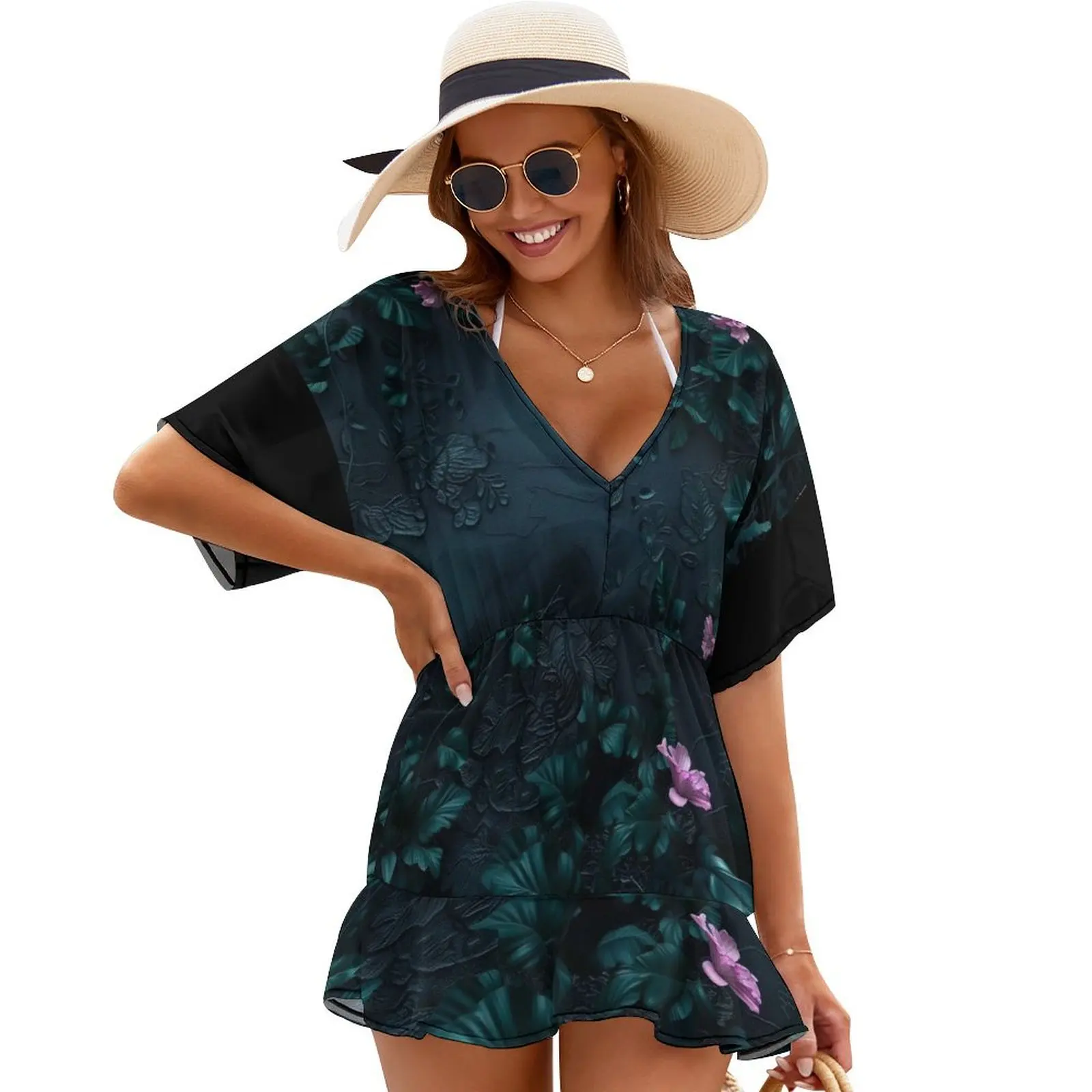 Black leather texture and 3d floral lace Cover Ups womens dress summer clothes long sleeve dress Women's summer dress
Black leather texture and 3d floral lace Cover Ups womens dress summer clothes long sleeve dress Women's summer dress