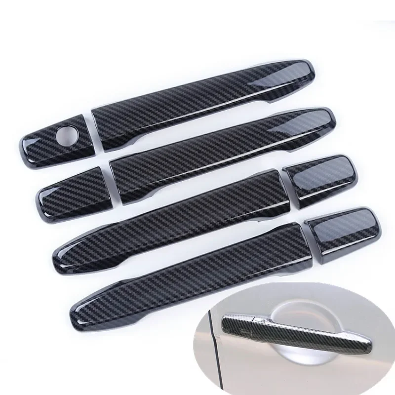 

For Mitsubishi Outlander Lancer ASX 2008-2020 ABS Chrome Carbon Fiber Door Handle Cover Sticker Styling Accessories Overlays