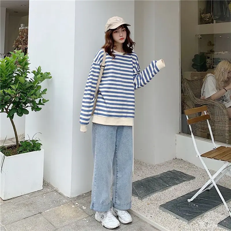 Women Harajuku Gothic stripe cotton tops Clothes 2023 Autumn long sleeve loose Kawaii Korean thin Sweatshirt kpop Tops tee shirt
Women Harajuku Gothic stripe cotton tops Clothes 2023 Autumn long sleeve loose Kawaii Korean thin Sweatshirt kpop Tops tee shirt