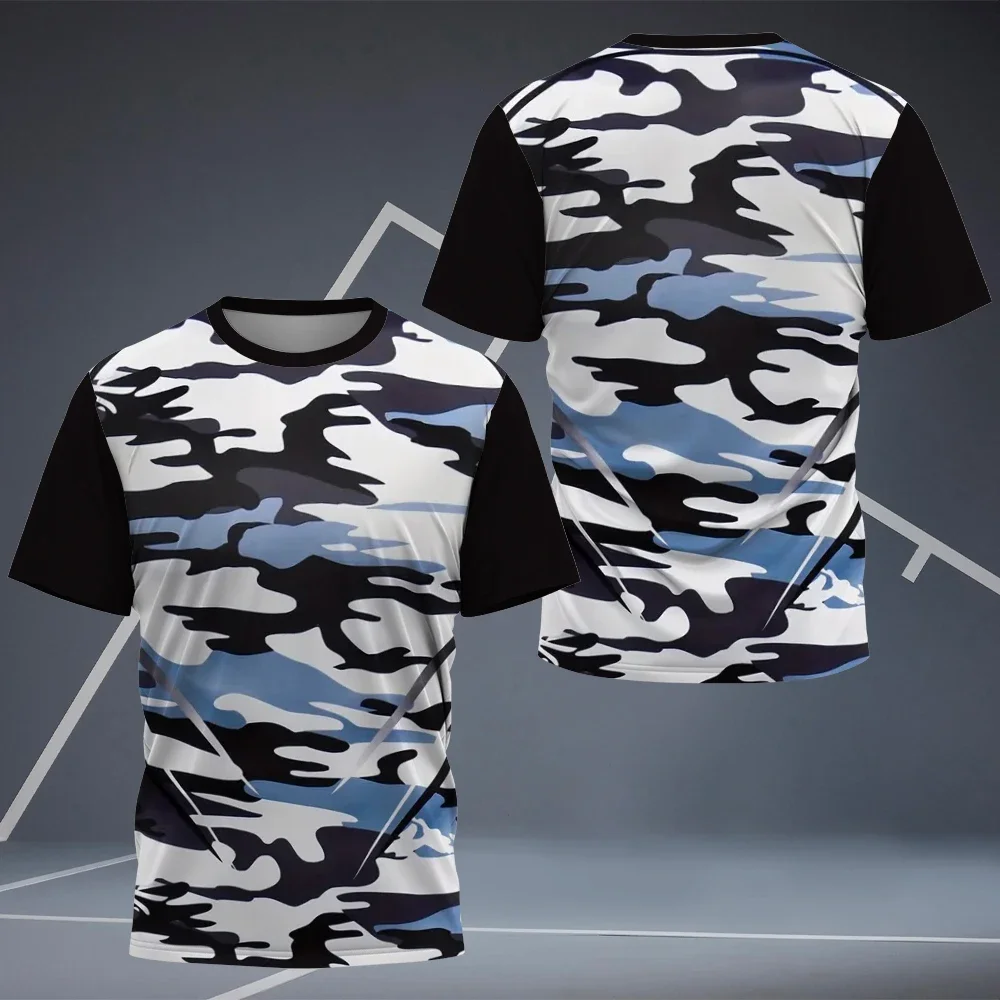 Summer Outdoor Sports Men's T Shirt Golf Clothing Fitness Badminton Sportswear Two Color Splicing Print Tees Casual O-neck Tops
Summer Outdoor Sports Men's T Shirt Golf Clothing Fitness Badminton Sportswear Two Color Splicing Print Tees Casual O-neck Tops