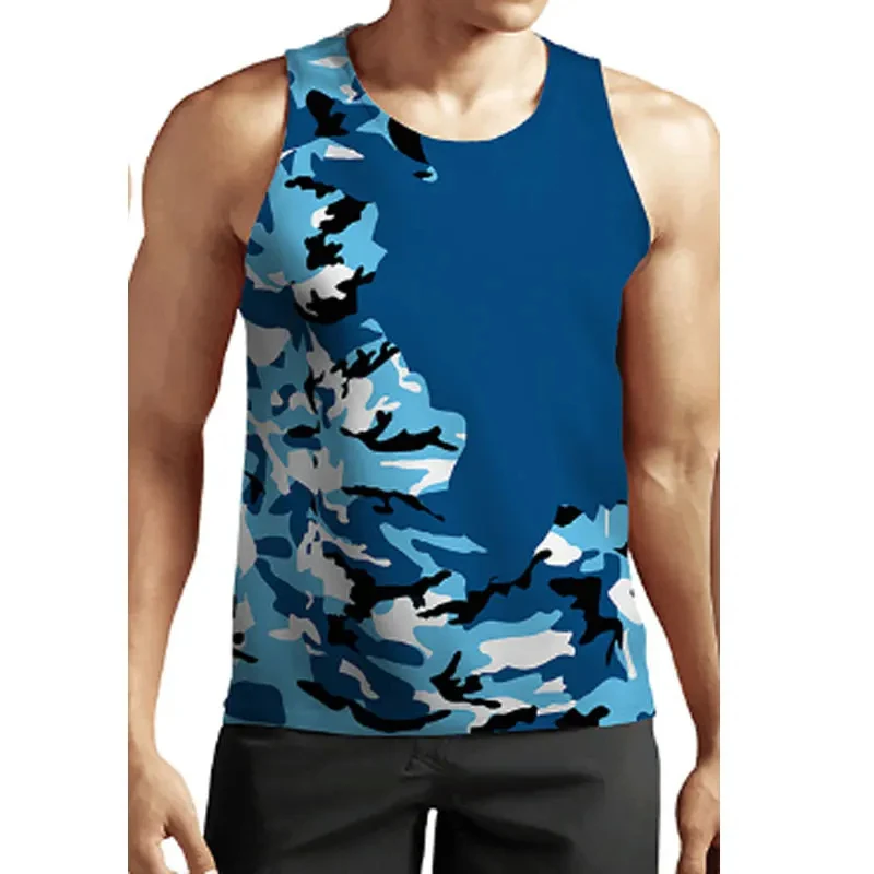 

Fashion Camouflage Graphic Tank Top For Men Clothes Casual Sport Running Vest Camo Military Veteran Waistcoat Soldier Army Tops