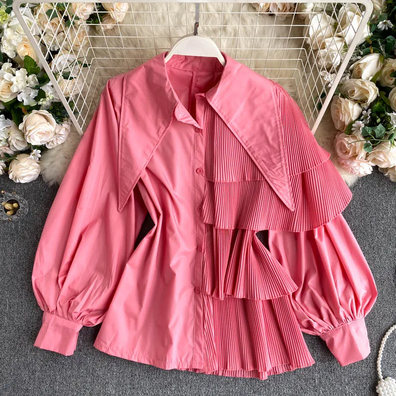 Korean Fashion Streetwear 2023 Spring and Autumn Shirt Women's Irregular Design Bubble Sleeves Hundred Ruffles Top Women
Korean Fashion Streetwear 2023 Spring and Autumn Shirt Women's Irregular Design Bubble Sleeves Hundred Ruffles Top Women