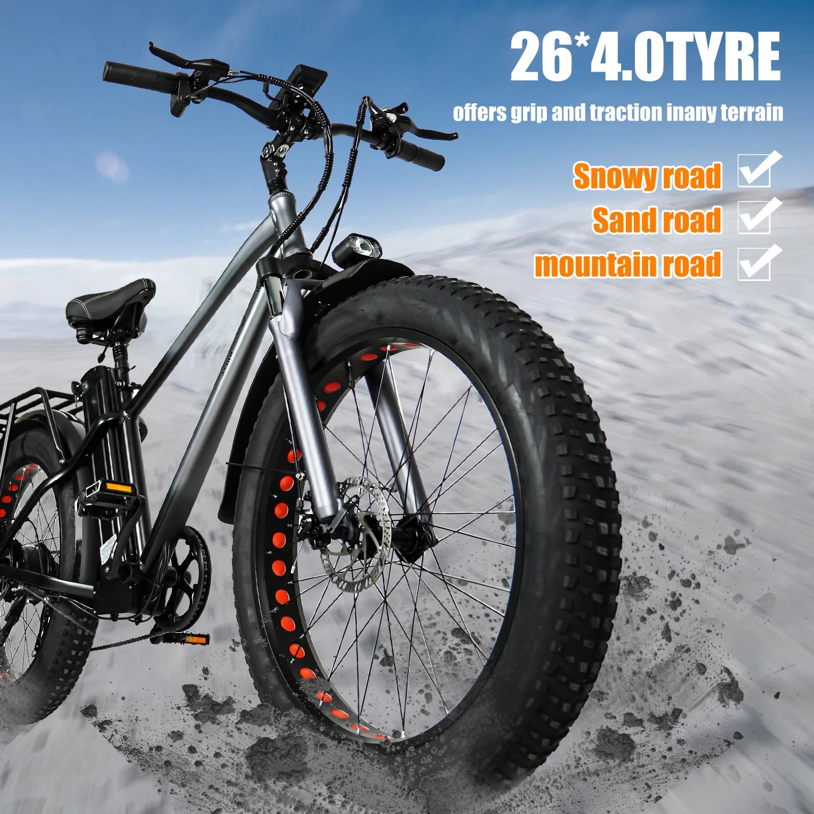 E Bike 750W Motor 48V21AH Battery 26*4.0 Fat Tire Electric Bike Speed 50KM Battery Life 100KM Mountain EBike Bicicleta Eléctrica
E Bike 750W Motor 48V21AH Battery 26*4.0 Fat Tire Electric Bike Speed 50KM Battery Life 100KM Mountain EBike Bicicleta Eléctrica
