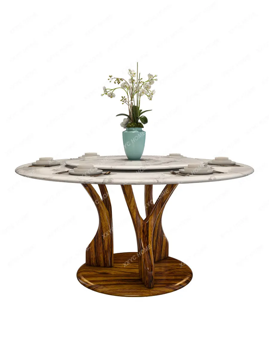 New Chinese Style Dining Tables and Chairs Set Home Living Room High-End Marble round Solid Wood Dining Table with Turntable
New Chinese Style Dining Tables and Chairs Set Home Living Room High-End Marble round Solid Wood Dining Table with Turntable