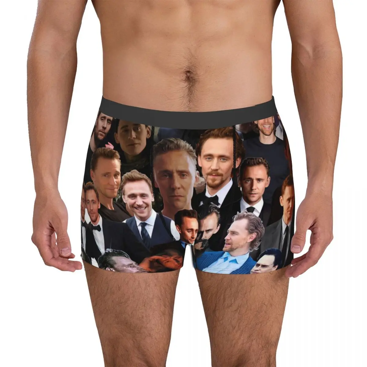 

Tom Hiddleston Photo Collage Underpants Breathbale Panties Male Underwear Print Shorts Boxer Briefs