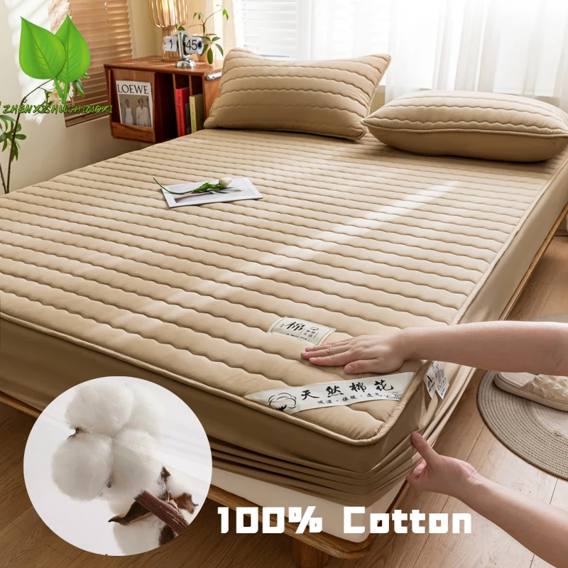 Thickened Cotton Bed Sheet Cover, Quilted Seams, Anti-Bacterial Bed Cover, Mattress Protector with Elastic Band, Queen King Size
Thickened Cotton Bed Sheet Cover, Quilted Seams, Anti-Bacterial Bed Cover, Mattress Protector with Elastic Band, Queen King Size