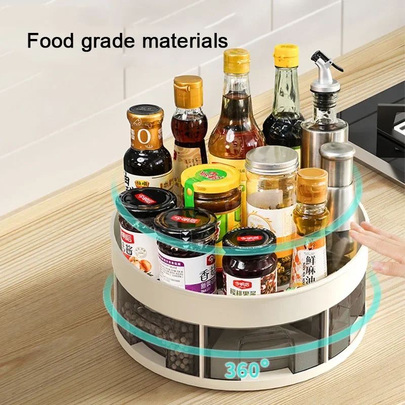 

Rotating seasoning box Kitchen countertop seasoning rack Multifunctional household bottle and jar seasoning storage rack