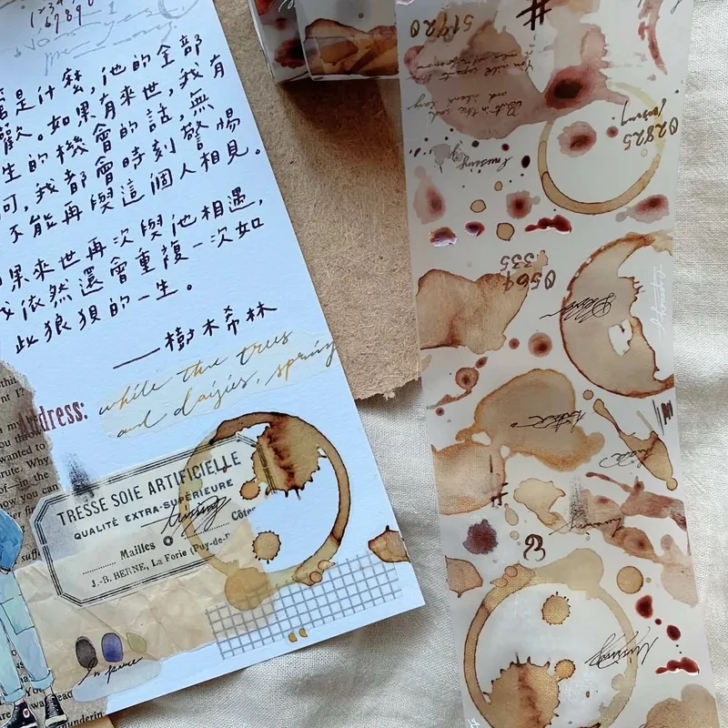 1 Loop Shiwu Studio Love Cocoa Coffee Stain Collage Series Washi PET Tape for Card Making DIY Scrapbooking Decorative Sticker
1 Loop Shiwu Studio Love Cocoa Coffee Stain Collage Series Washi PET Tape for Card Making DIY Scrapbooking Decorative Sticker