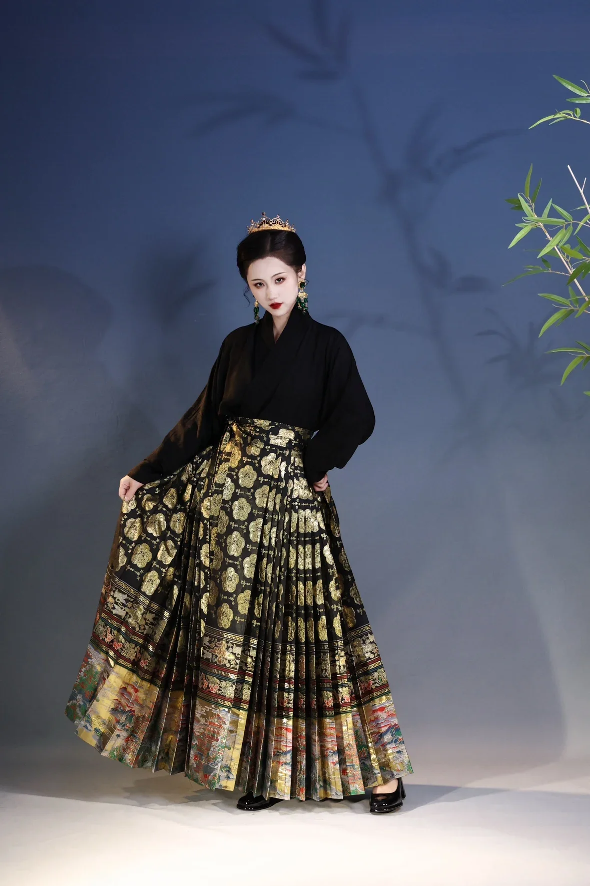 

Ma Mian Skirt Ming Dynasty hanfu Horse Face Skirt Original Princess Fairy Long Dress Summer 4.5 Meters Chinese Traditional