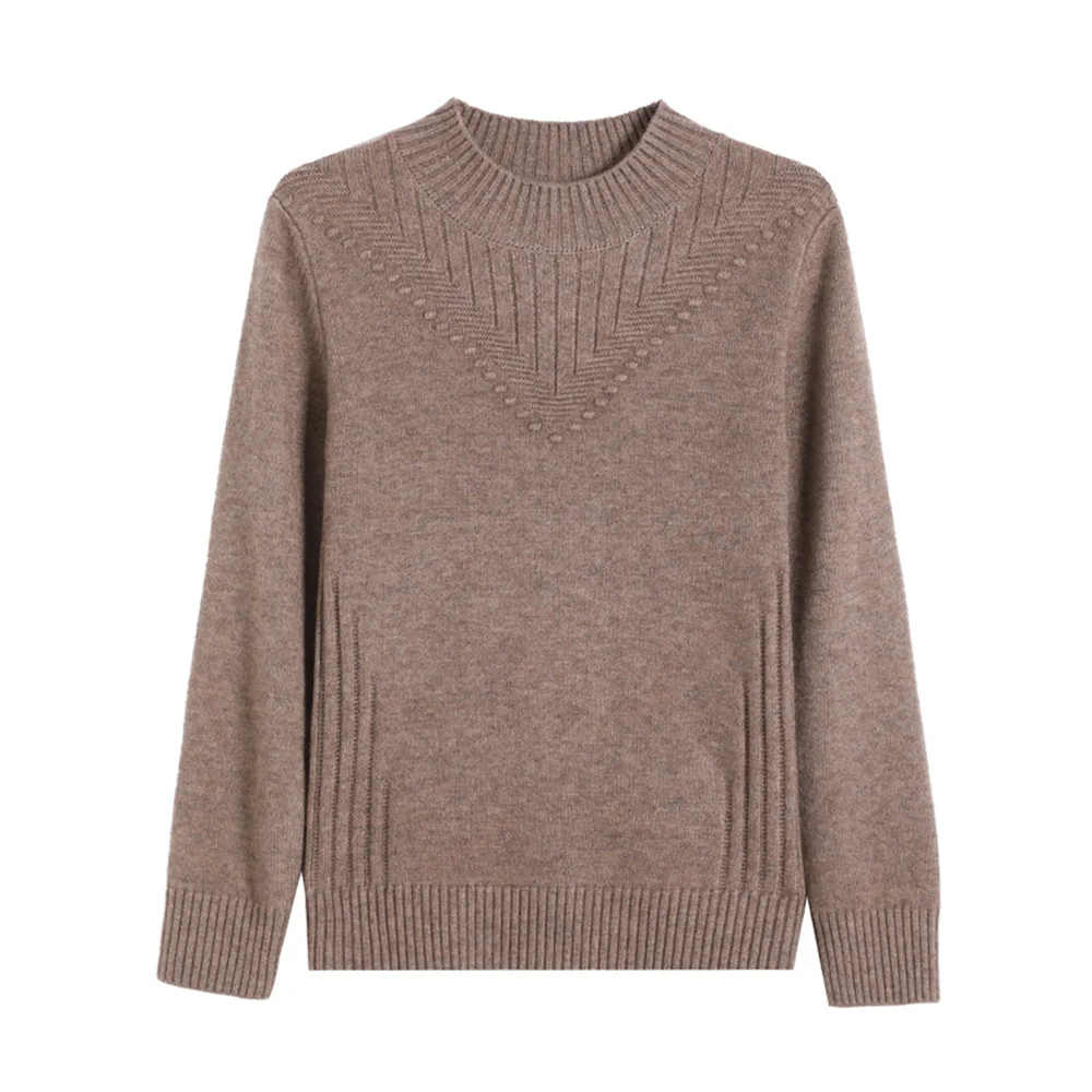 

XJXKS Temperament Solid Color Versatile Wool Knit Pullover Women's Turtleneck Sweater 2024 Winter New Knitwears