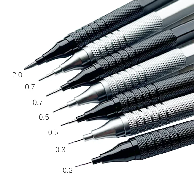 

1 шт. механический карандаш 0,3/0,5/0,7/2,0 мм, низкий центр тяжести, металлический карандаш для рисования, специальные карандаши для офиса и школы, для письма