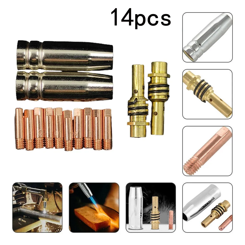 

Torch TIG Welding Tool 14Pcs 15AK Accessories Holder Parts Replacement 0.6-1.2mm MIG Torch Attachment Consumables