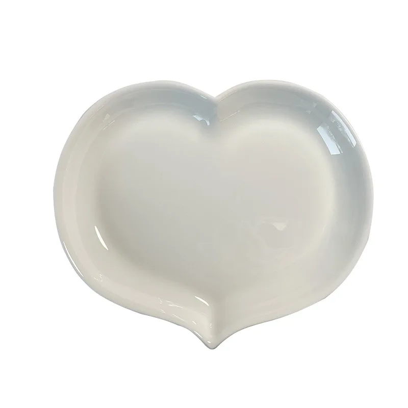 

Bone China Love Plate Ceramic White Western Food Steak Pasta Plate Creative Dessert Fruit Breakfast Plate Restaurant Tableware