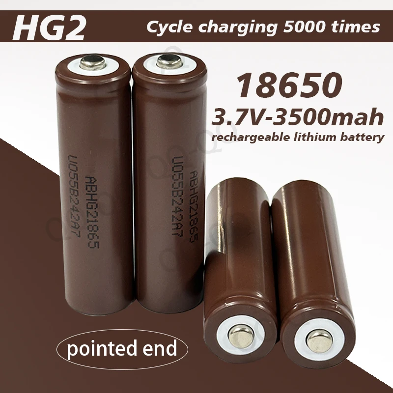 

New 3500mAh 3.7V HG2 Pointed 18650 Lithium Battery, Suitable for Casting Batteries, Such As Battery Packs and Tool Batteries