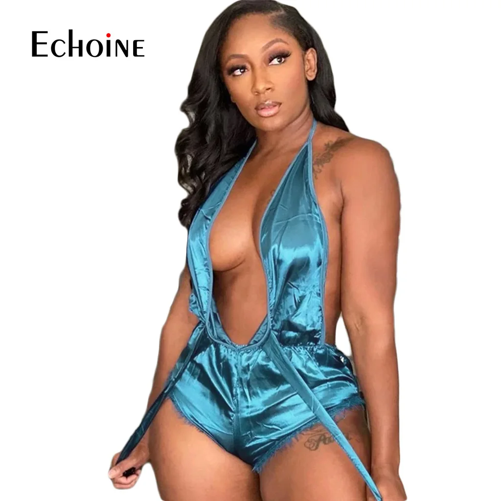 Echoine Women Solid Lace Shorts Jumpsuit Sexy Off Shoulder Backless Lace-up Deep V Bow Strappy Party club One Piece Playsuit
Echoine Women Solid Lace Shorts Jumpsuit Sexy Off Shoulder Backless Lace-up Deep V Bow Strappy Party club One Piece Playsuit