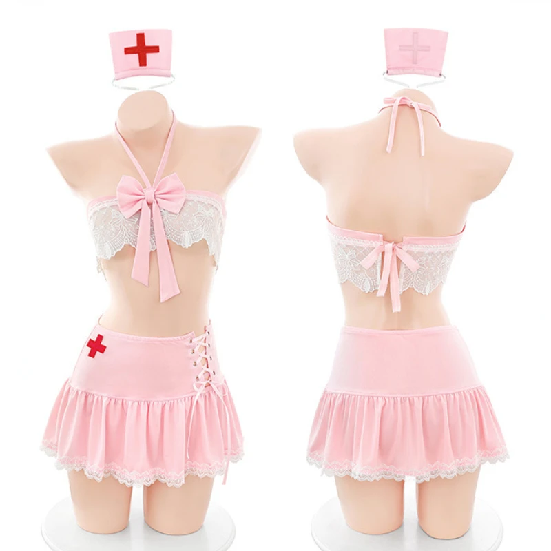 Anime Cute Pink Nurse Uniform Cosplay Costume Sweet Two Piece Set Women Underwear Nightgown Lace Role Play Lingerie Outfits
Anime Cute Pink Nurse Uniform Cosplay Costume Sweet Two Piece Set Women Underwear Nightgown Lace Role Play Lingerie Outfits