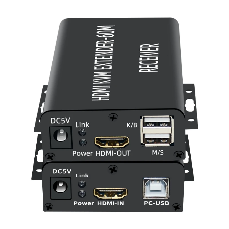 -Compatible KVM Extender 60M Over Cat5/6 Ethernet Cable 1080P USB Audio Video Converter For PC TV Monitor
-Compatible KVM Extender 60M Over Cat5/6 Ethernet Cable 1080P USB Audio Video Converter For PC TV Monitor