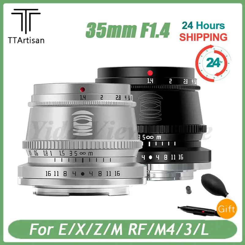 TTArtisan объектив для камеры 35 мм F1.4 ручной фокус для SONY E FUJI X Canon M Leica L Nikon Z Panasonic Olympus M43 крепление
TTArtisan объектив для камеры 35 мм F1.4 ручной фокус для SONY E FUJI X Canon M Leica L Nikon Z Panasonic Olympus M43 крепление