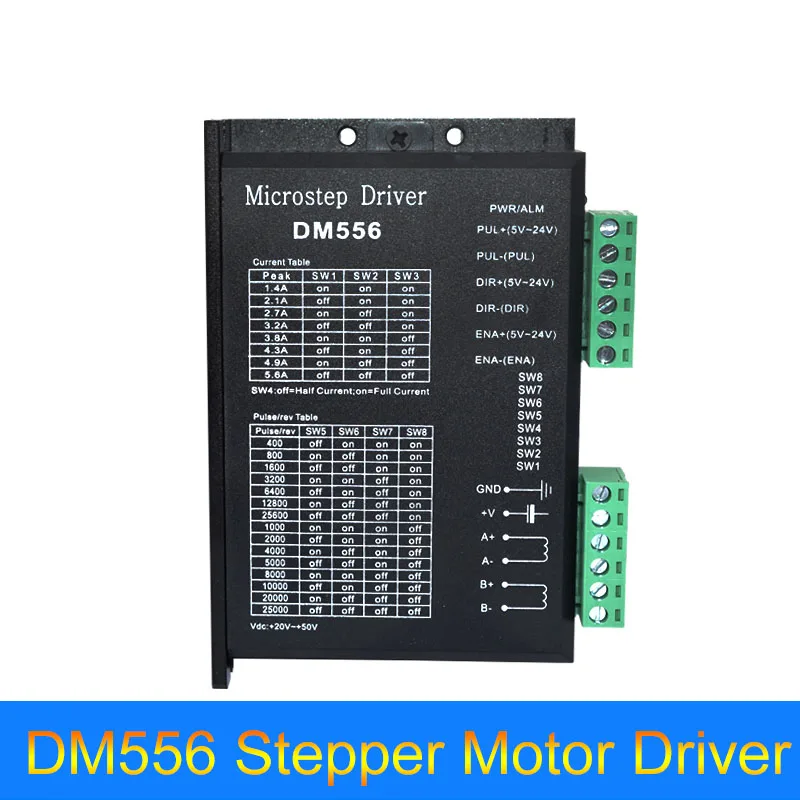 

Цифровой Драйвер шагового двигателя DM556, 2-фазный контроллер шагового двигателя NEMA23 NEMA34, 5,6 А, для 57, 60, 86