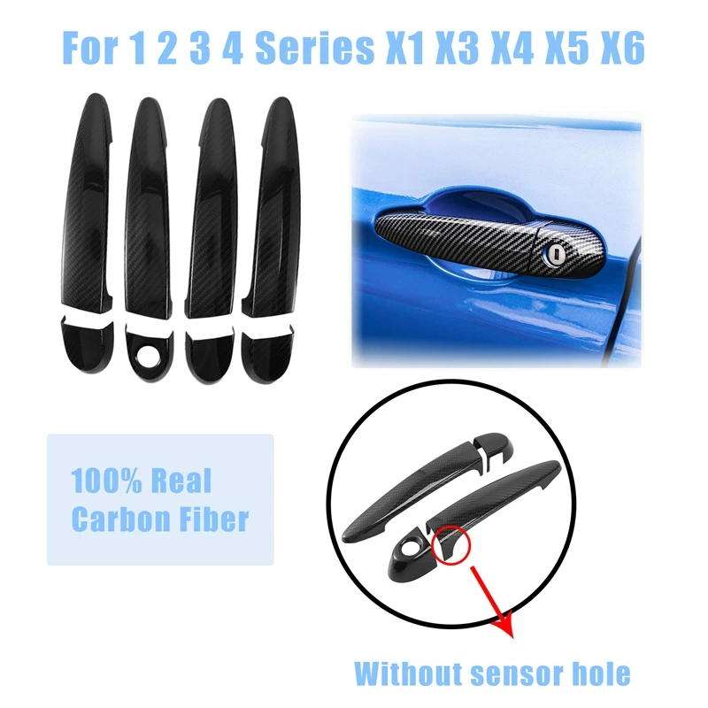 

Real Carbon Fiber Outside Exterior Door Handle Cover Trim For-BMW 1 2 3 4 Series E90 F30 F34 X1 E84 X3 F25