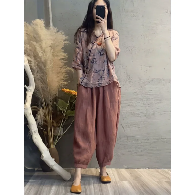 New 2023 Summer Causal Suits Fashion Print Short Sleeve Loose Two Piece Sets Middle Aged Women Outfits Tracksuits Clothing Q57
New 2023 Summer Causal Suits Fashion Print Short Sleeve Loose Two Piece Sets Middle Aged Women Outfits Tracksuits Clothing Q57